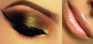 golden-eye-nude-lip-makeup-for-christmas